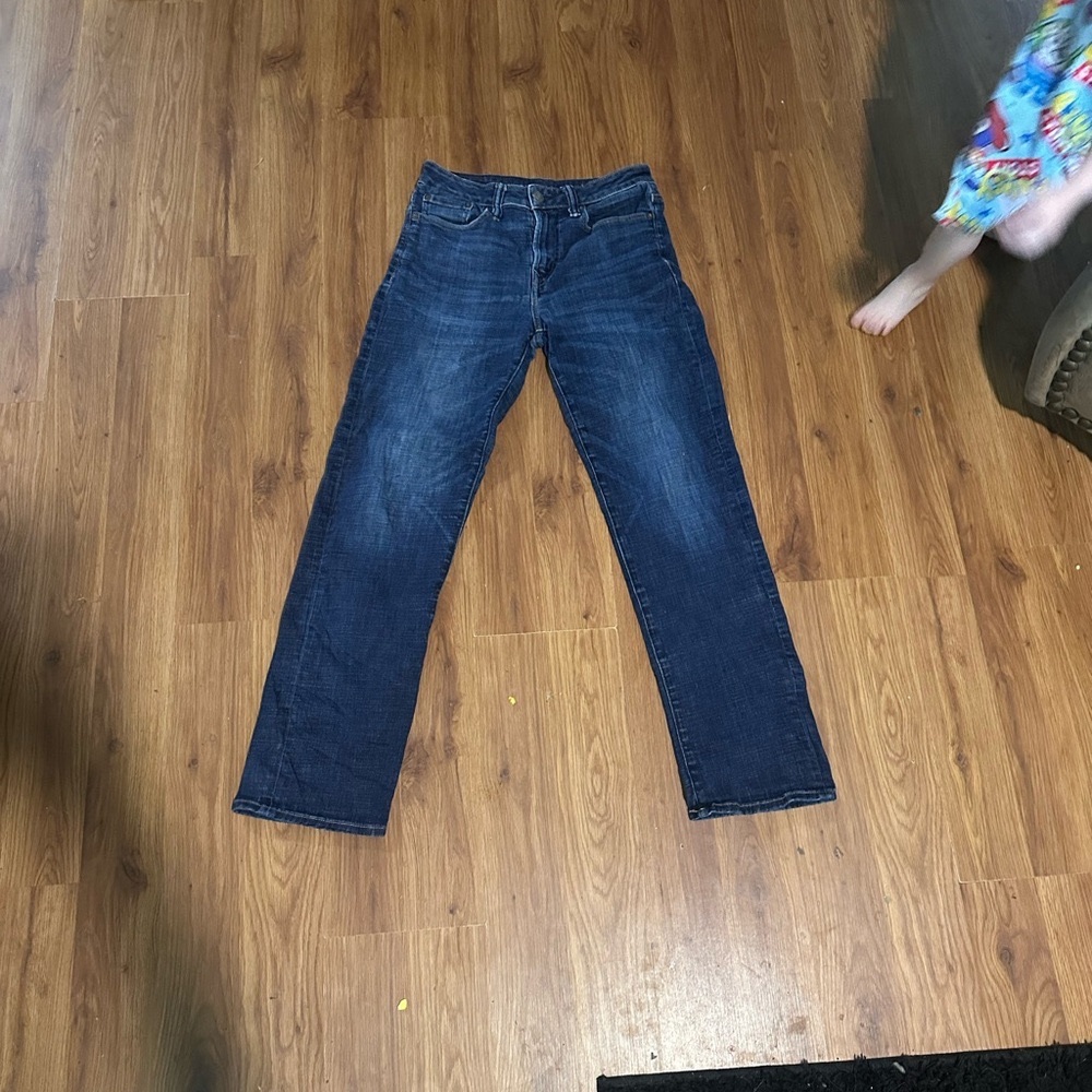 American Eagle Outfitters Blue Straight Jeans Classic Fit 29 X 32
